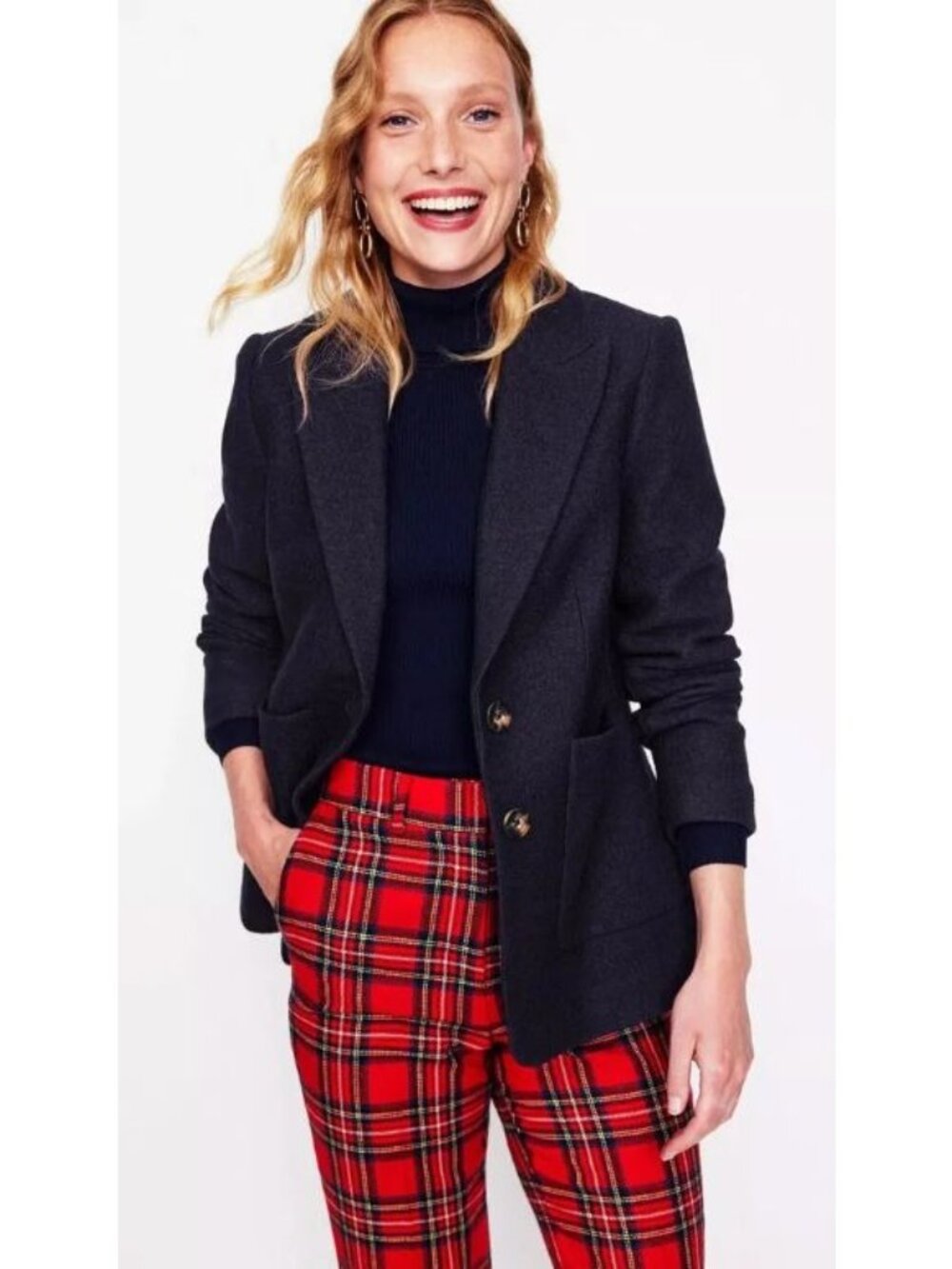 NWT Marylebone Textured Wool Rich Blazer Black-sz 20-22